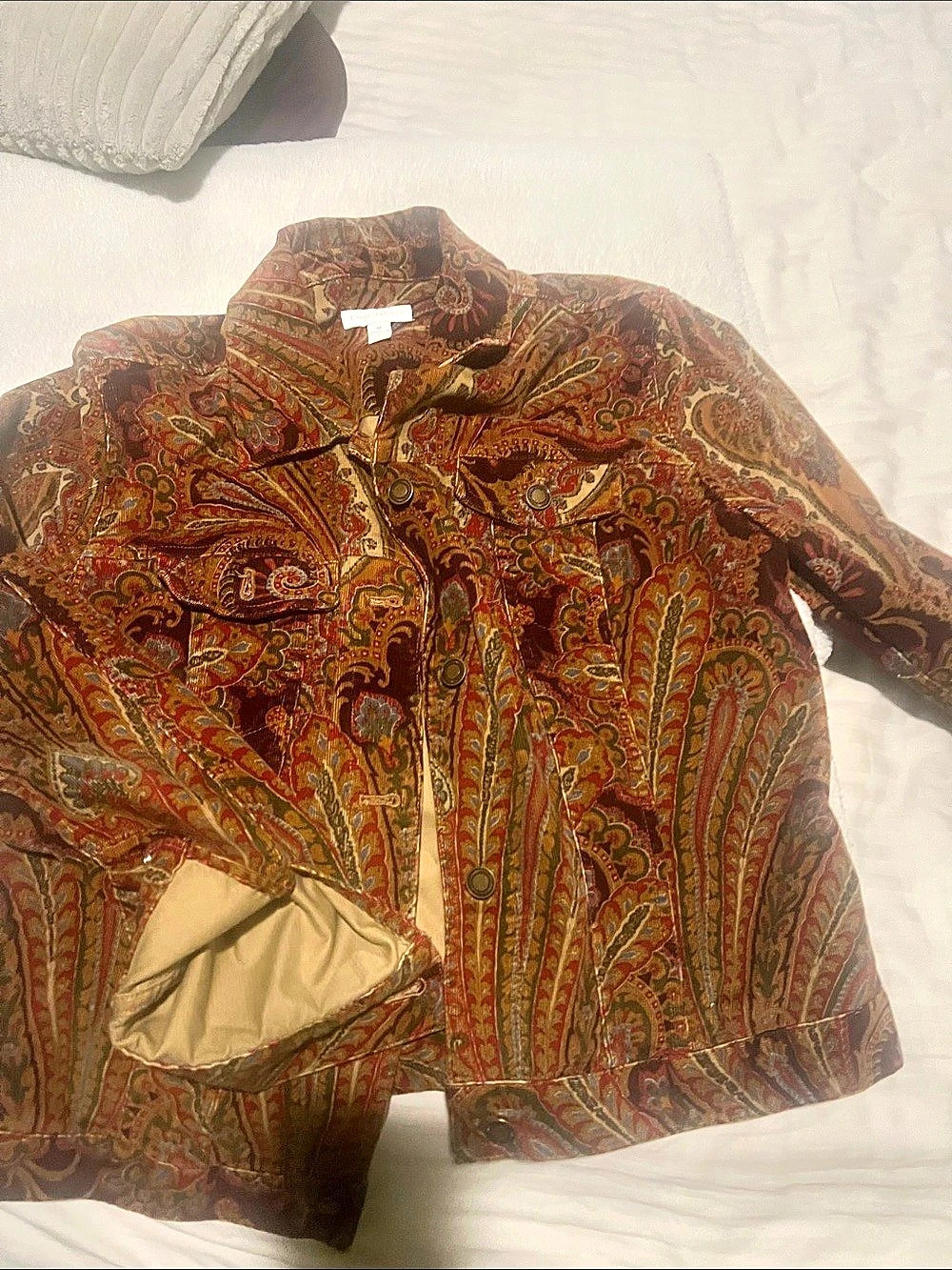 Charter Club Paisley Jacket in Brown & Red Size Medium Like New